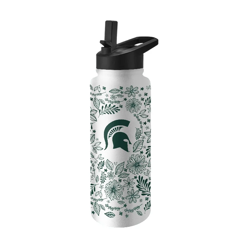 Michigan State Quencher Botanical Flip Top Water Bottle