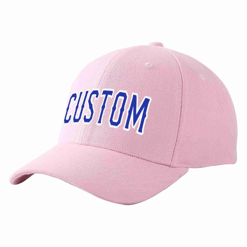 Custom Pink Royal-White Curved Eaves Sport Baseball Cap Design for Men/Women/Youth