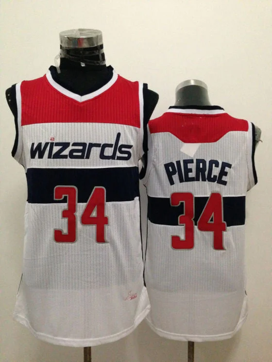 Wizards 34 Pierce White New Revolution 30 Basketball Jerseys