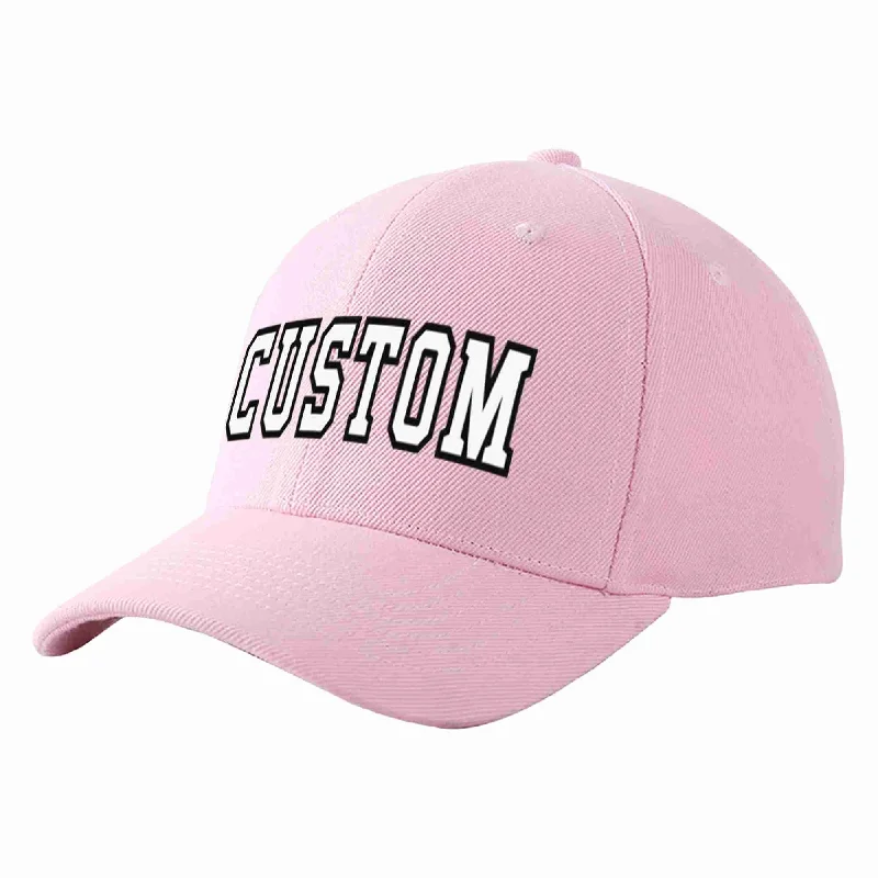 Custom Pink White-Black Curved Eaves Sport Baseball Cap Design for Men/Women/Youth