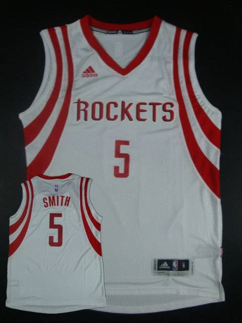 Rockets 5 Smith White Hot Printed New Rev 30 Basketball Jersey