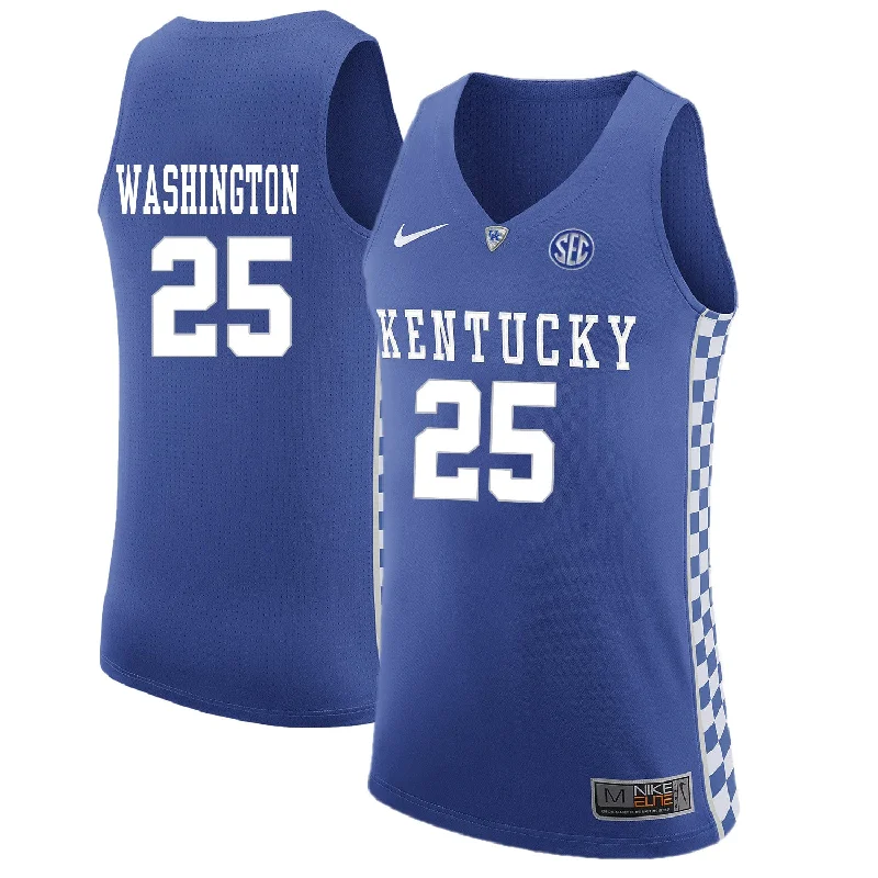 Kentucky Wildcats 25 PJ Washington Blue College Basketball Basketball Jersey