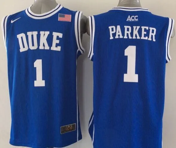 Duke Blue Devils 1 Parker Blue College Basketball Jersey