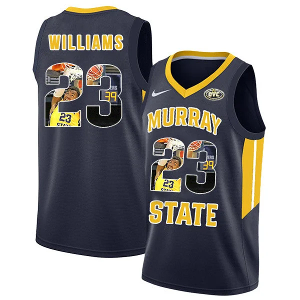 Murray State Racers 23 KJ Williams Navy Fashion College Basketball Basketball Jersey