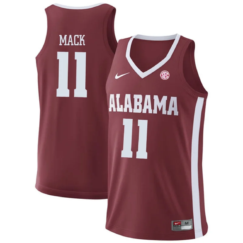 Alabama Crimson Tide 11 Tevin Mack Red College Basketball Basketball Jersey