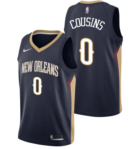 Pelicans 0 DeMarcus Cousins Navy Swingman Basketball Jersey(Without The Sponsor's Logo)