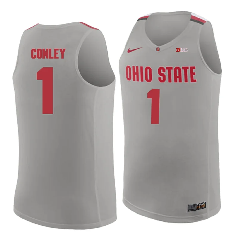 Ohio State Buckeyes 1 Gareon Conley Gray College Basketball Basketball Jersey