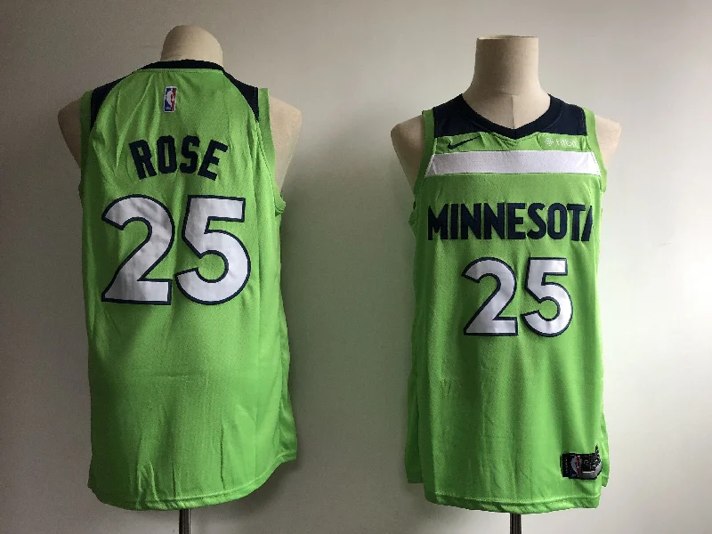 Timberwolves 25 Derrick Rose Green Swingman Basketball Jersey