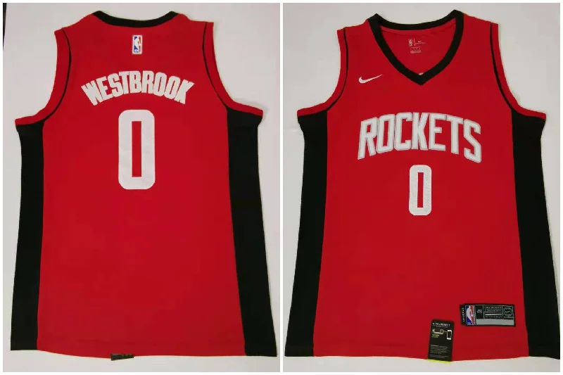 Rockets 0 Russell Westbrook Red Swingman Basketball Jersey