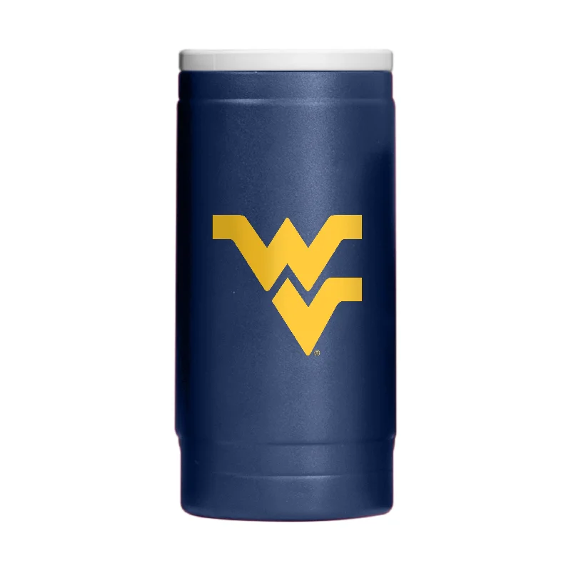 West Virginia 12oz Gameday Powder Coat Slim Can Coolie