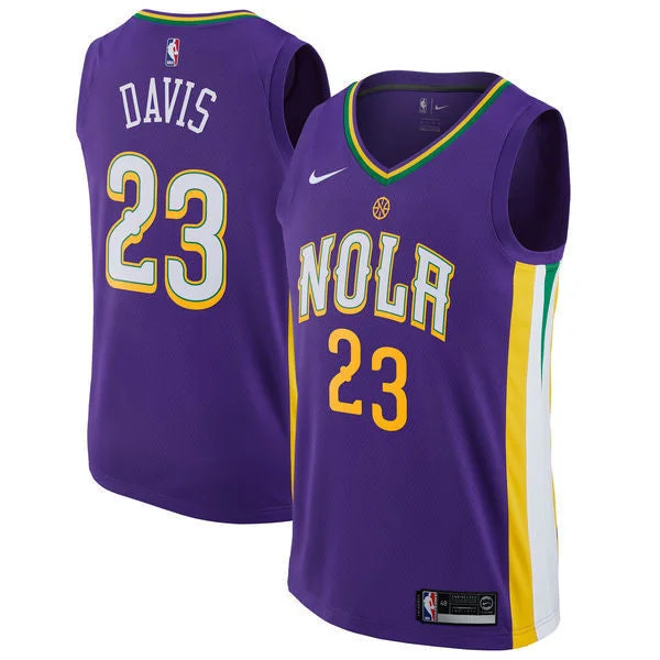 Pelicans 23 Anthony Davis Purple Mardi Gras Pride Swingman Basketball Jersey