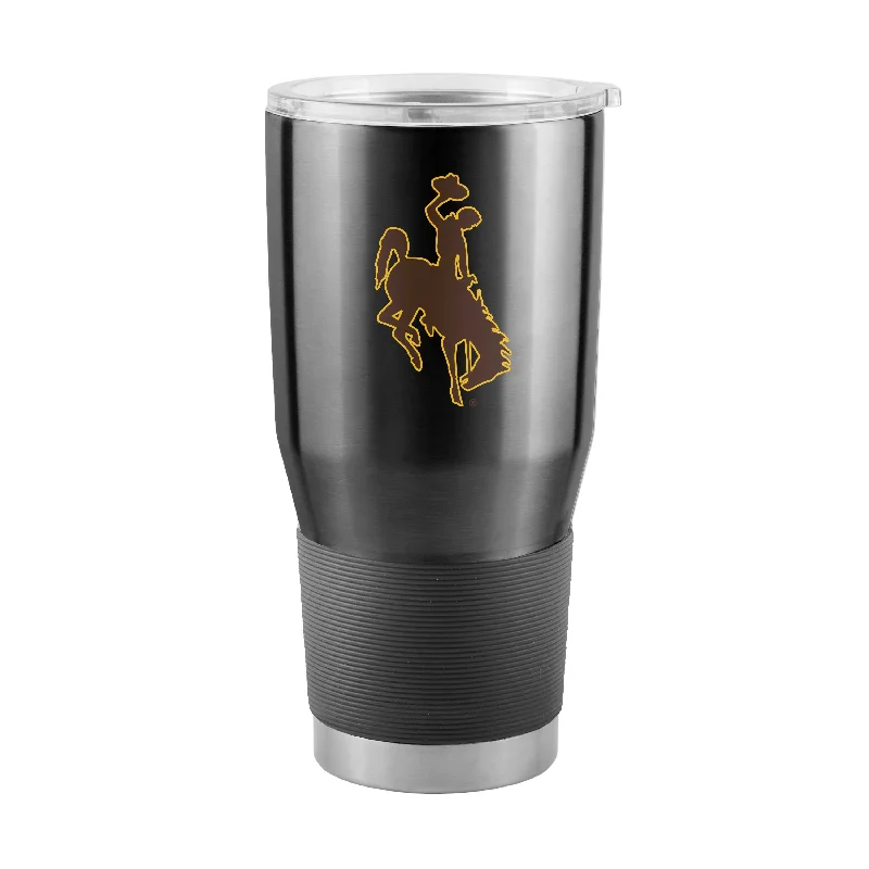 Wyoming Cowboys Black 30oz Logo Stainless Tumbler