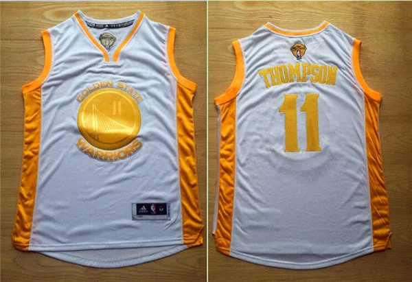 Warriors 11 Clay Thompson White 2015 Champions Basketball Jersey