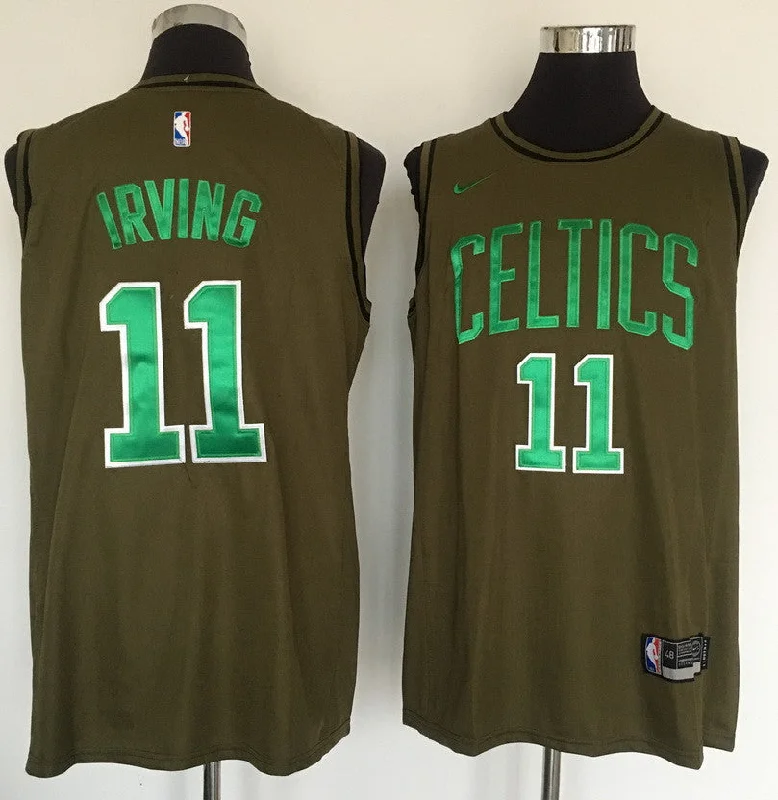 Celtics 11 Kyrie Irving Olive Swingman Basketball Jersey