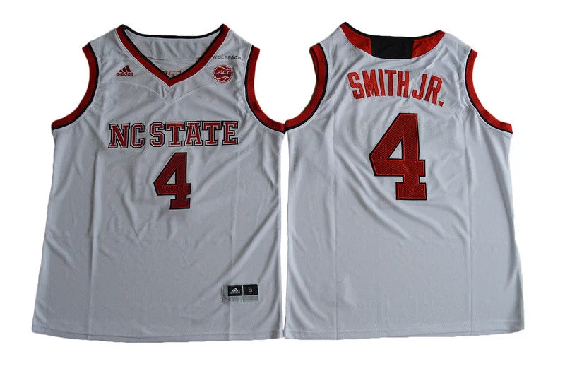 NC State Wolfpack 4 Dennis Smith Jr. White College Basketball Basketball Jersey