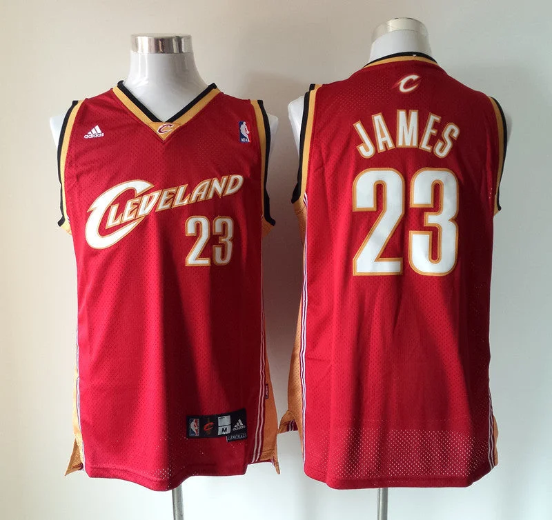 Cavaliers 23 Lebron James Red Throwback Basketball Jersey