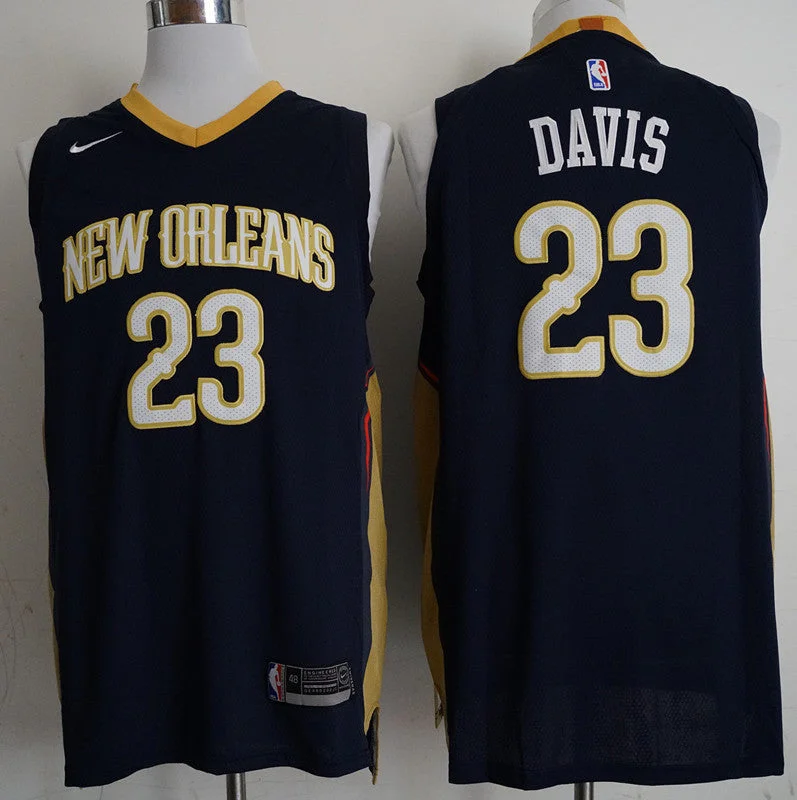 Pelicans 23 Anthony Davis Navy Authentic Basketball Jersey