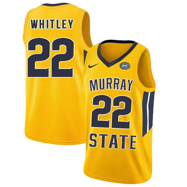 Murray State Racers 22 Brion Whitley Yellow College Basketball Basketball Jersey