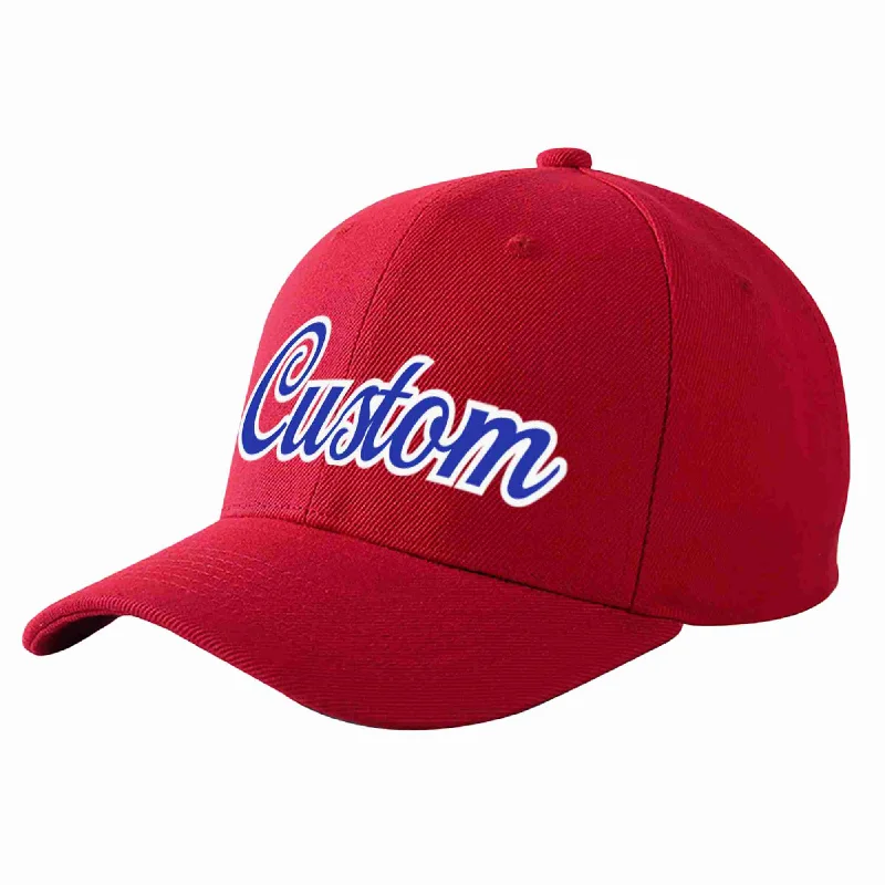 Custom Red Royal-White Curved Eaves Sport Baseball Cap Design for Men/Women/Youth