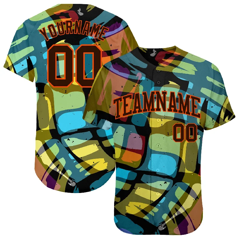 Custom 3D Pattern Design Abstract Graffiti Authentic Baseball Jersey