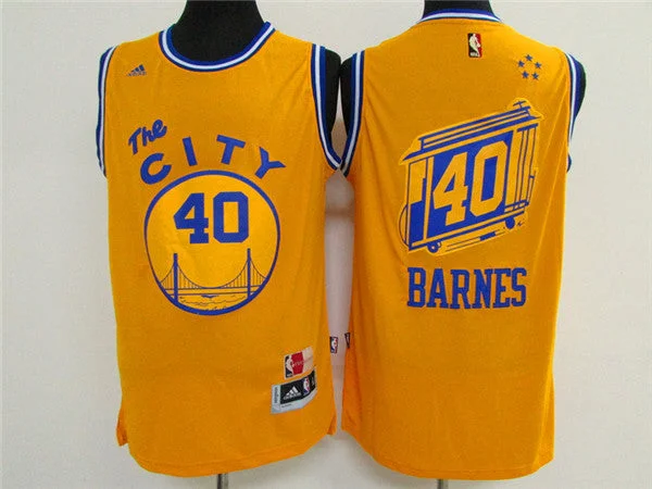 Warriors 40 Harrison Barnes Yellow Cityscape Swingman Basketball Jersey