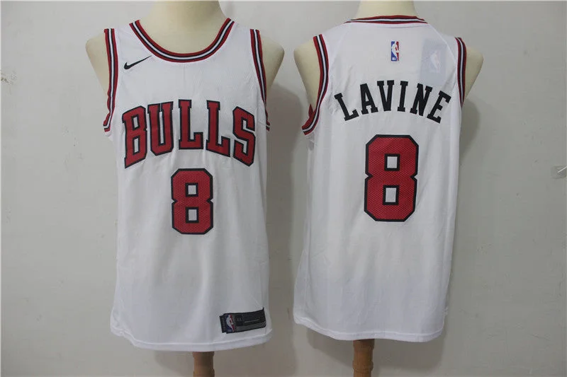 Bulls 8 Zach Lavine White Swingman Basketball Jersey