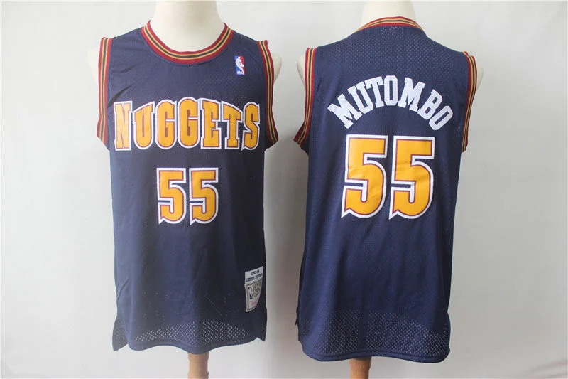 Nuggets 55 Dikembe Mutombo Navy Swingman Basketball Jersey