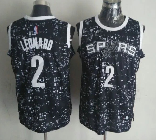 Spurs 2 Kawhi Leonard Black City Luminous Basketball Jersey