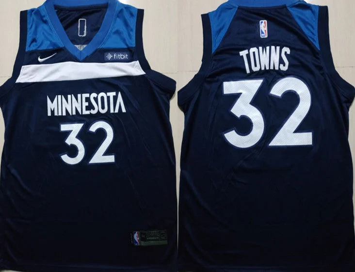 Timberwolves 32 Karl-Anthony Towns Navy Swingman Basketball Jersey