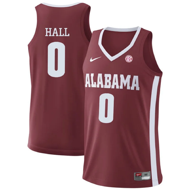 Alabama Crimson Tide 0 Donta Hall Red College Basketball Basketball Jersey