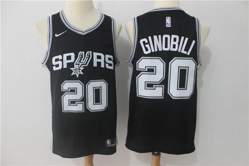 Spurs 20 Manu Ginobili Black Swingman Basketball Jersey