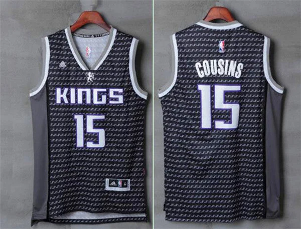 Kings 15 DeMarcus Cousins Black Swingman Basketball Jersey