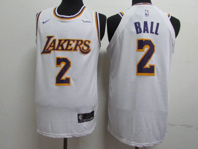 Lakers 2 Lonzo Ball White 2018-19 Authentic Basketball Jersey