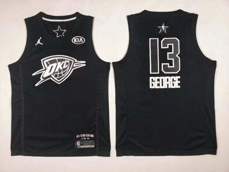 Thunder 13 Paul George Black 2018 All-Star Game Jordan Brand Authentic Basketball Jersey