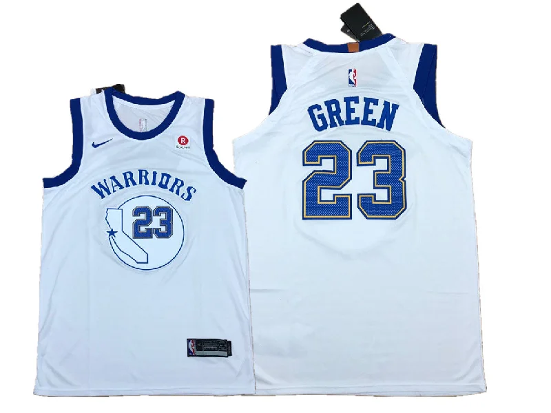 Warriors 23 Draymond Green White Fashion Current Player Hardwood Classics Authentic Basketball Jersey