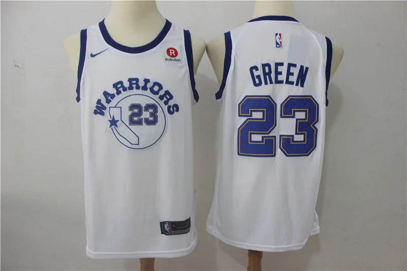 Warriors 23 Draymond Green White Throwback Swingman Basketball Jersey