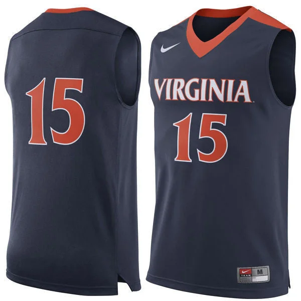 Virginia Cavaliers #15 Navy Blue Basketball College Basketball Jersey