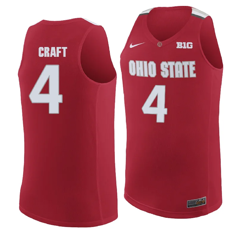 Ohio State Buckeyes 4 Aaron Craft Red College Basketball Basketball Jersey