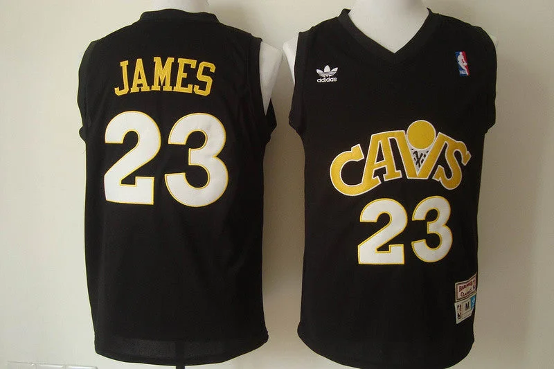 Cavaliers 23 James Black Hardwood Classics Basketball Jerseys