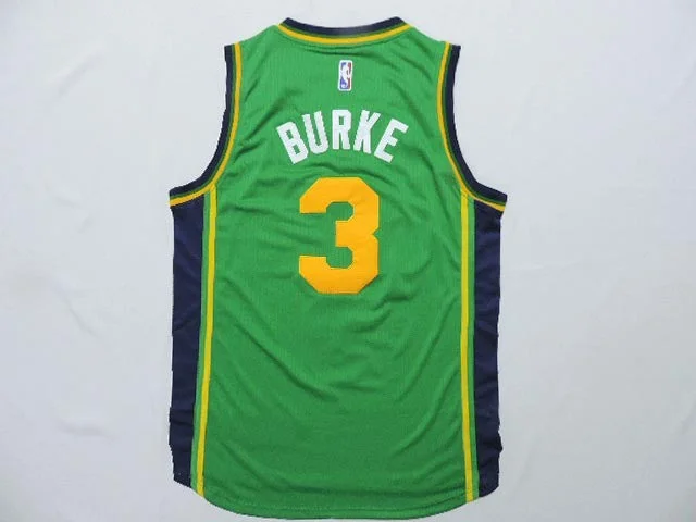 Jazz 3 Trey Burke Green AAA Basketball Jerseys