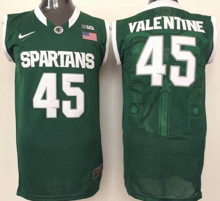 Michigan State Spartans 45 Denzel Valentine Green College Basketball Basketball Jersey