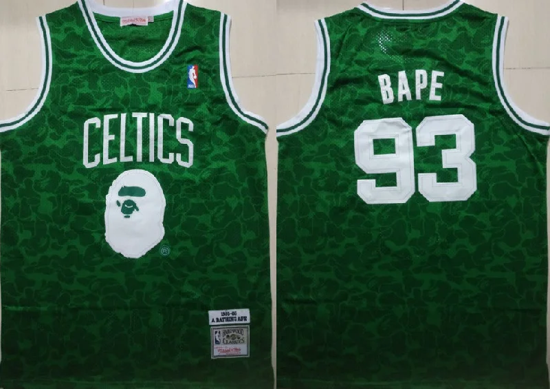 Celtics 93 Bape Green 1985-86 Hardwood Classics Basketball Jersey