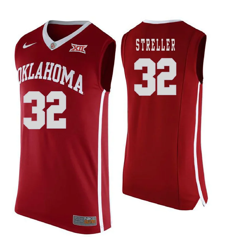 Oklahoma Sooners 32 Read Streller Red College Basketball Basketball Jersey