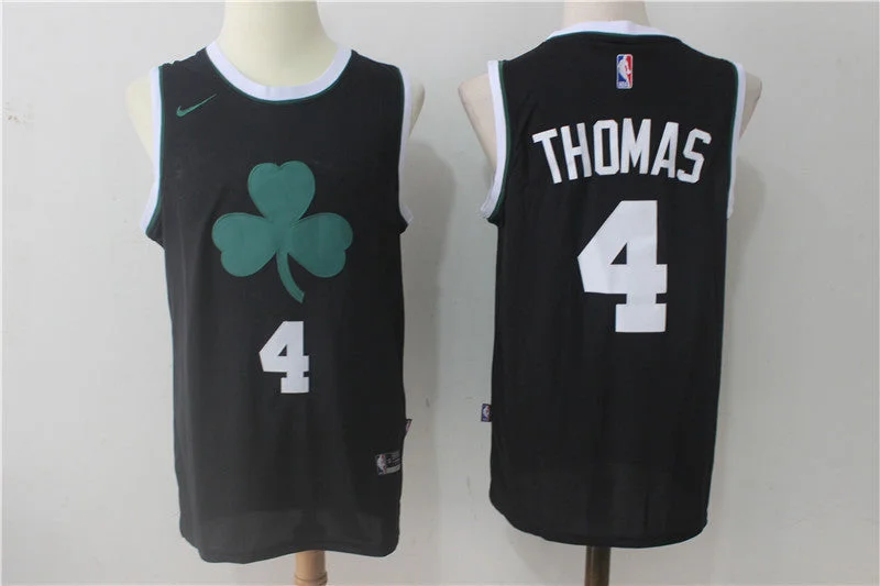 Celtics 4 Isaiah Thomas Black Basketball Jersey