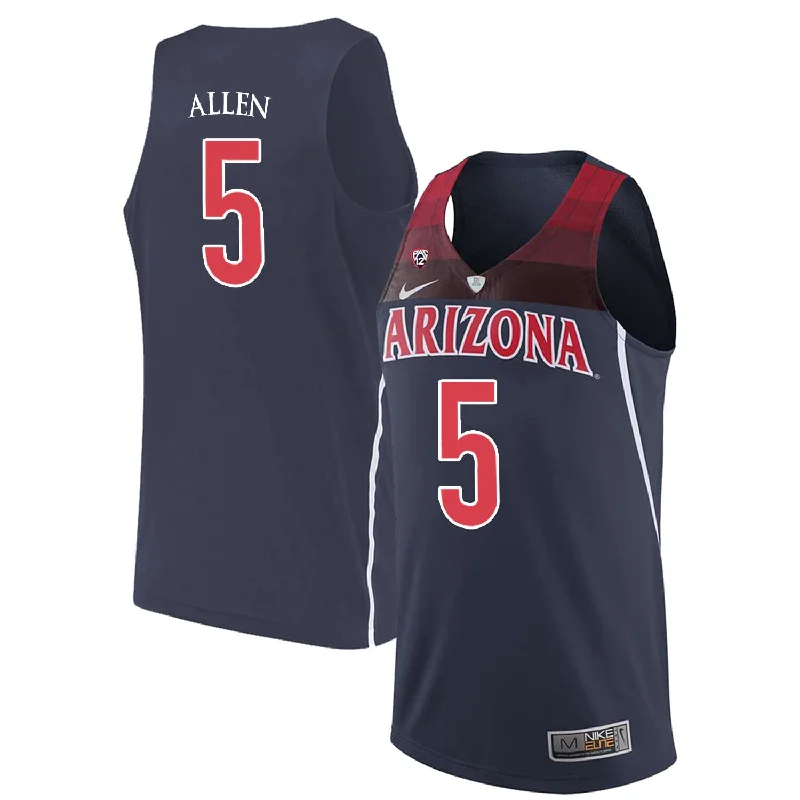 Arizona Wildcats 5 Kadeem Allen Navy College Basketball Basketball Jersey