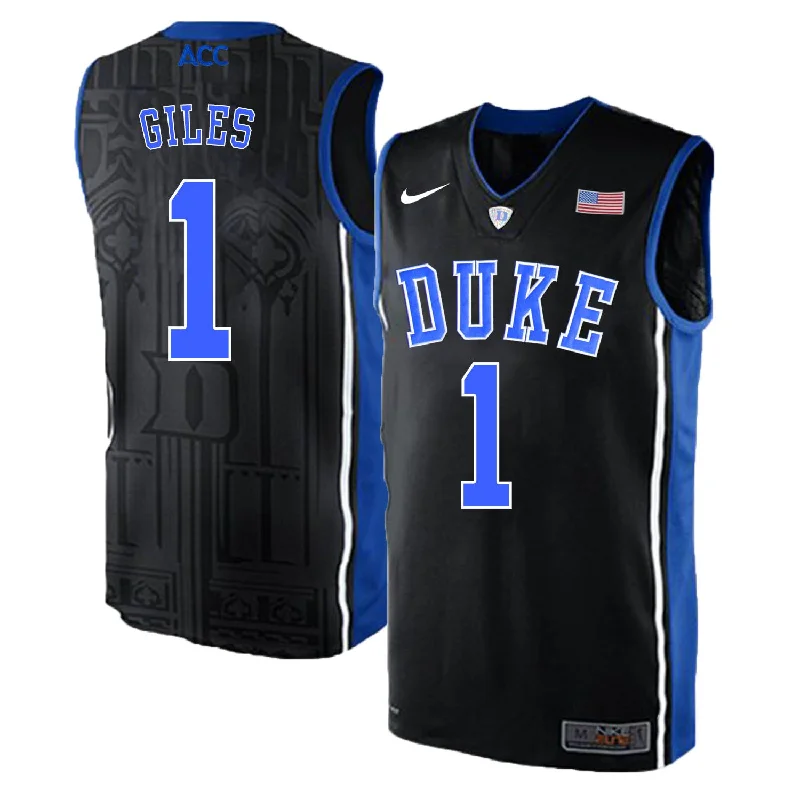 Duke Blue Devils 1 Harry Giles Black Elite College Basketball Basketball Jersey