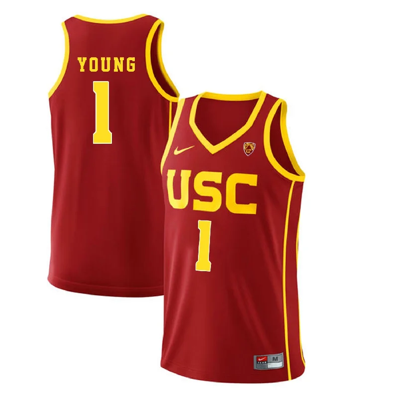 USC Trojans 1 Nick Young Red College Basketball Basketball Jersey