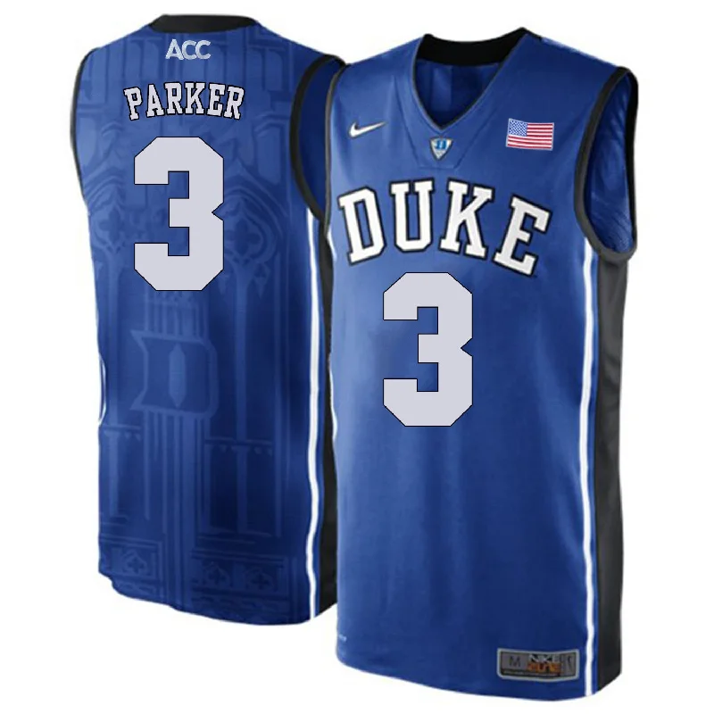 Duke Blue Devils 3 Jabari Parker Blue College Basketball Elite Basketball Jersey