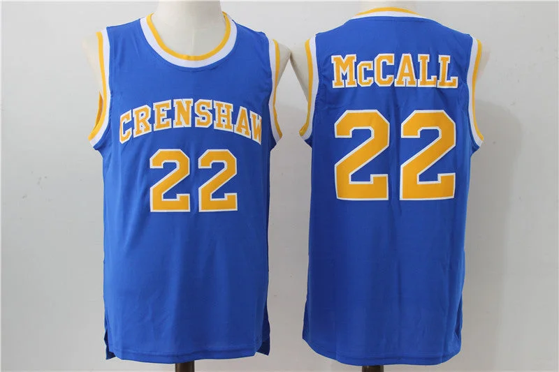 Crenshaw 22 McCall Blue Stitched Movie Basketball Jersey