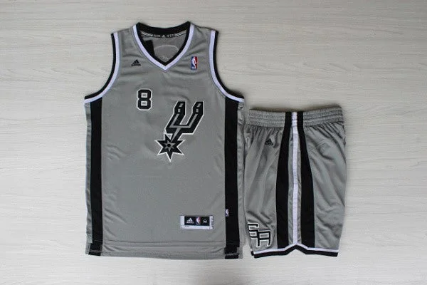 Spurs 8 Mills Grey New Revolution 30 Basketball Jerseys(With Shorts)